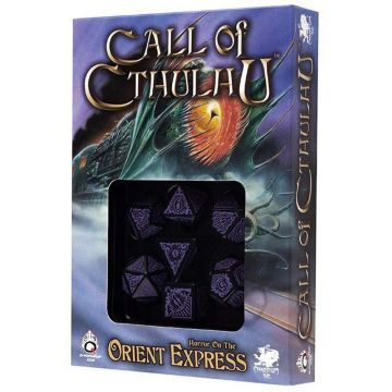 Call of Cthulhu: Horror On The Orient Express Dice Set - Black & Purple