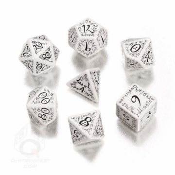 Elven Dice Set - White & Black