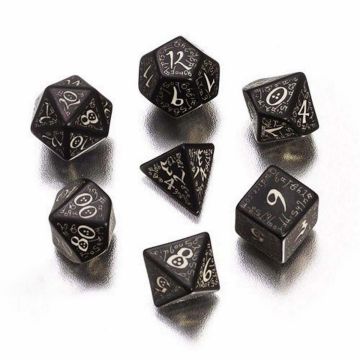 Elven Dice Set - Black / Glow in the Dark