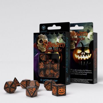 Halloween Pumpkin Dice Set - Black & Orange