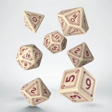 RuneQuest Dice Set - Beige & Burgundy