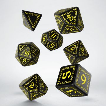 Runic Dice Set - Black & Yellow