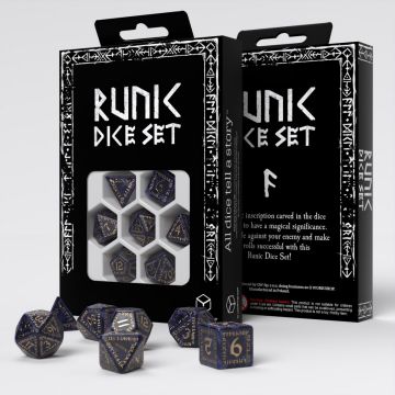 Runic Dice Set: Mixed-Blue & Gold