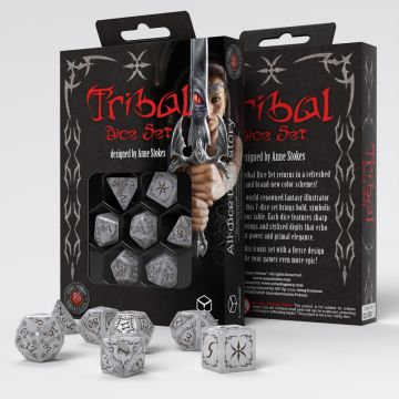 Tribal Dice Set: Pearl & Brown