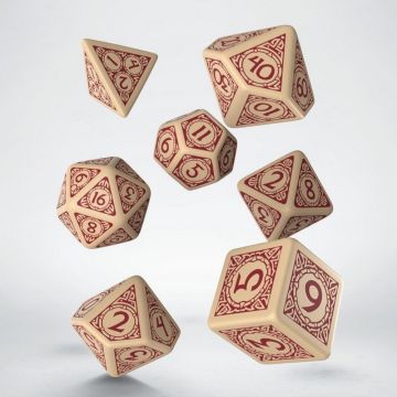 Viking Dice Set - Beige & Burgundy