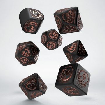 Dragons Modern Dice Set - Black & Copper