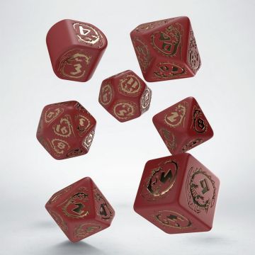 Dragons Modern Dice Set - Red & Gold