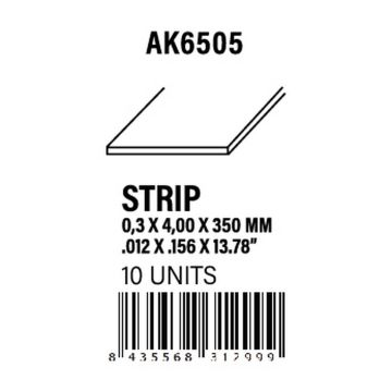 Strips 0.30 x 4.00 x 350mm - Styrene Strip