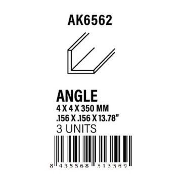 Angle 3.5 x 3.5 x 350mm - Styrene Strip
