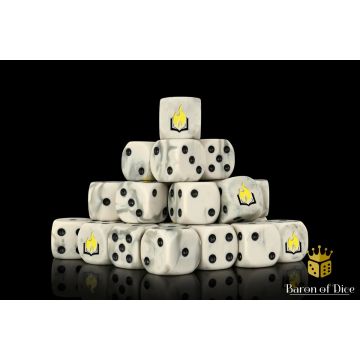 Flaming Book Dice Set (Round) - Baron of Dice
