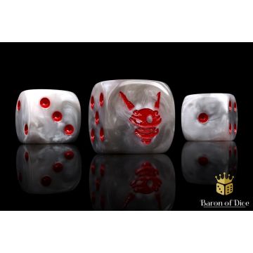 Drone  White Dice Set (Round) - Baron of Dice