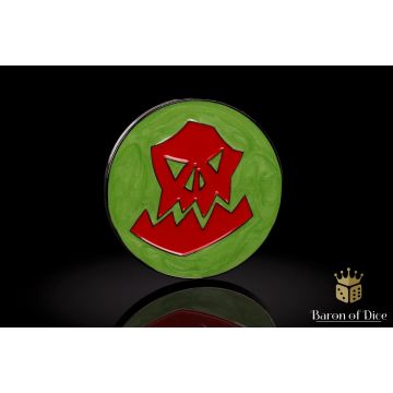 Ork - Red: 40mm Metal Coin - Baron of Dice