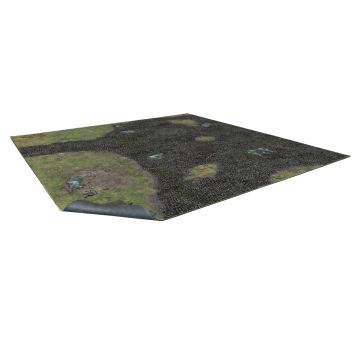 Cobbled Outskirts Gaming Mat 3x3 - Grid