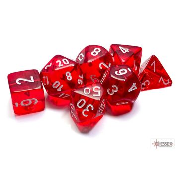 Red / White: Translucent Polyhedral Dice Set - Chessex