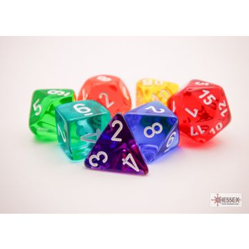 GM & Beginner Player: Prism Translucent Polyhedral Die Set - Chessex