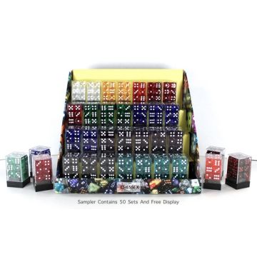 50x Translucent: 16mm d6 Dice Block Sampler - Chessex