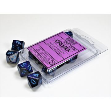 Cobalt: Speckled Set of Ten d10s - Chessex