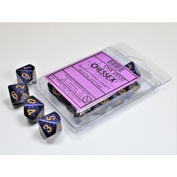 Golden Cobalt: Speckled Set of Ten d10s - Chessex