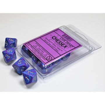 Silver Tetra: Speckled Set of Ten d10s - Chessex