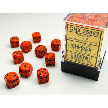 Fire: Speckled 12mm d6 Dice Block - Chessex