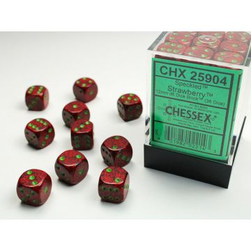 Strawberry: Speckled 12mm d6 Dice Block - Chessex