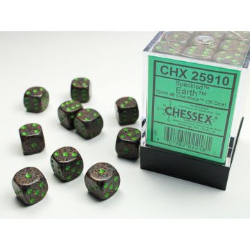 Earth: Speckled 12mm d6 Dice Block - Chessex