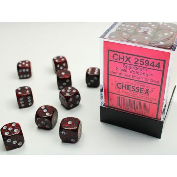 Silver Volcano: Speckled 12mm d6 Dice Block - Chessex