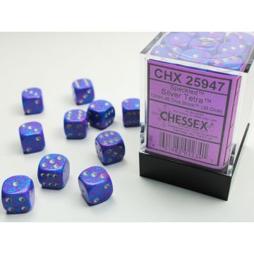 Silver Tetra: Speckled 12mm d6 Dice Block - Chessex