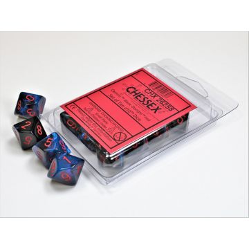 Black & Starlight / Red: Gemini Set of Ten d10s - Chessex