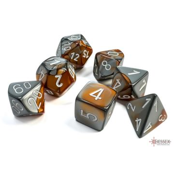 Copper / Steel: Gemini Polyhedral Dice Set - Chessex