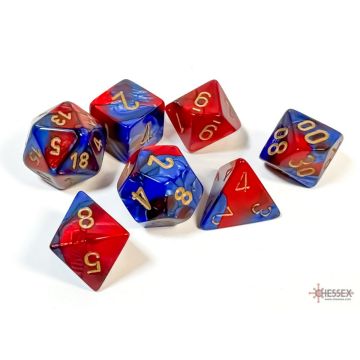 Blue / Red: Gemini Polyhedral Dice Set - Chessex
