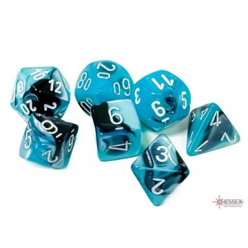 Black / Shell & White: Gemini Polyhedral Dice Set - Chessex