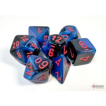 Black & Starlight / Red: Gemini Polyhedral Dice Set - Chessex