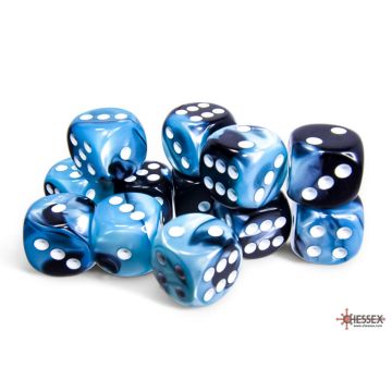 Black & Shell / White: Gemini 16mm d6 Dice Block - Chessex