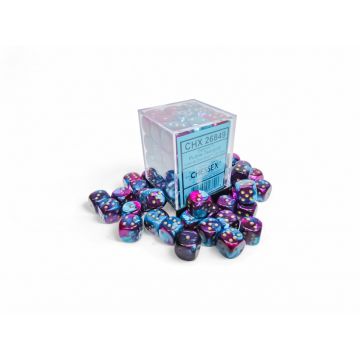 Purple & Teal / Gold: Gemini 12mm d6 Dice Block - Chessex