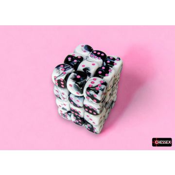 Black & White / Pink: Gemini 12mm d6 Dice Block - Chessex