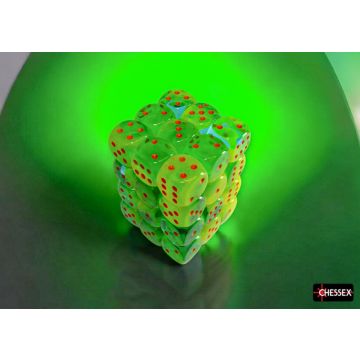 Plasma Green & Teal / Orange Luminary: Gemini 12mm d6 Dice Block - Chessex