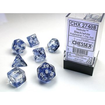 Black / White: Nebula Polyhedral Dice Set - Chessex