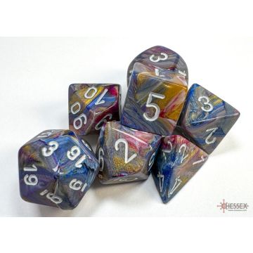 Carousel / White: Festive Polyhedral Dice Set - Chessex