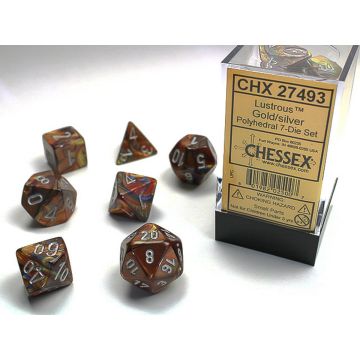 Gold / Silver: Lustrous Polyhedral Dice Set - Chessex