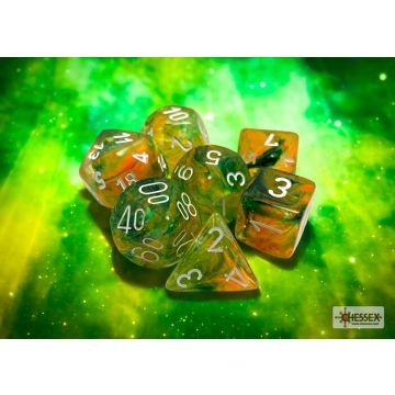 Spring / White Luminary: Nebula Polyhedral Dice Set - Chessex