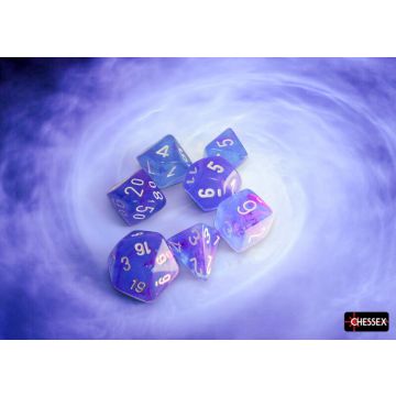 Aura / White Luminary: Nebula Polyhedral Dice Set - Chessex