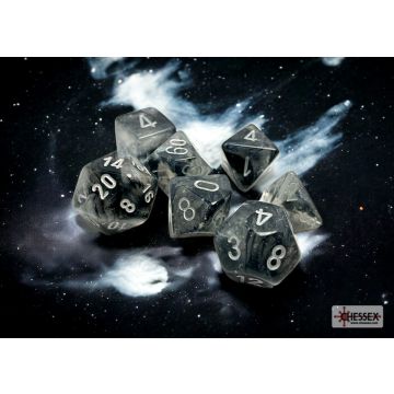 Light Smoke / Silver Luminary: Borealis Polyhedral Dice Set - Chessex