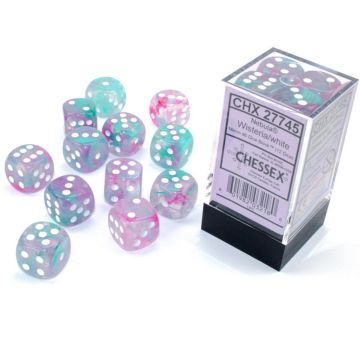 Wisteria / White Luminary: Nebula 16mm d6 Dice Block - Chessex