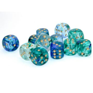 Oceanic / Gold Luminary: Nebula 16mm d6 Dice Block - Chessex