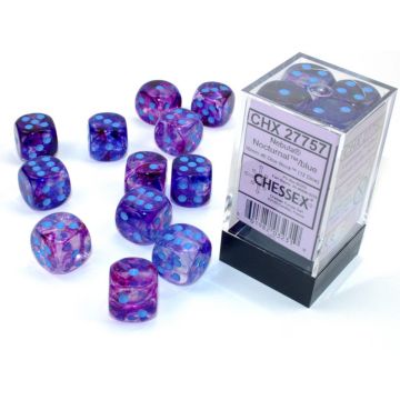 Nocturnal / Blue Luminary: Nebula 16mm d6 Dice Block - Chessex