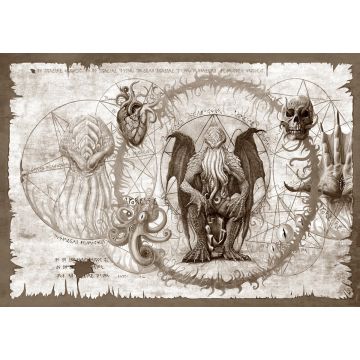 Cthulu Scroll Sepia - Poster A2