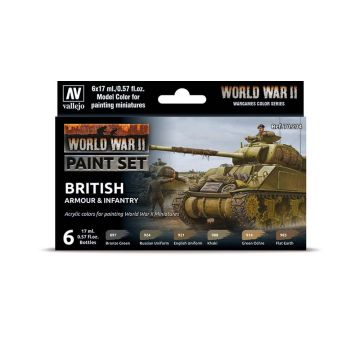 British Armour & Infantry: Model Color Set - Vallejo 18ml
