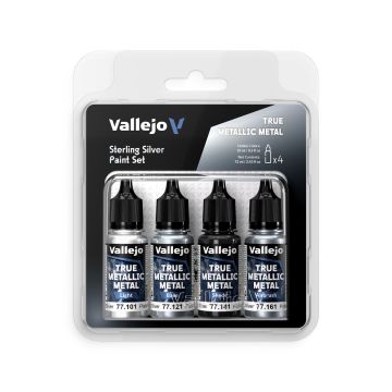 Sterling Silver: True Metallic Metal Set - Vallejo 18ml